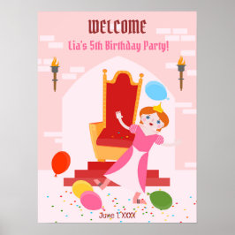 Koninklijke Prinses Meisje Verjaardagsfeestje Poster