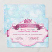 Koninklijke prinses Pink Glitter Girls Birthday Pa Kaart (Voorkant / Achterkant)