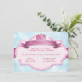 Koninklijke prinses Pink Glitter Girls Birthday Pa Kaart (Staand voorkant)