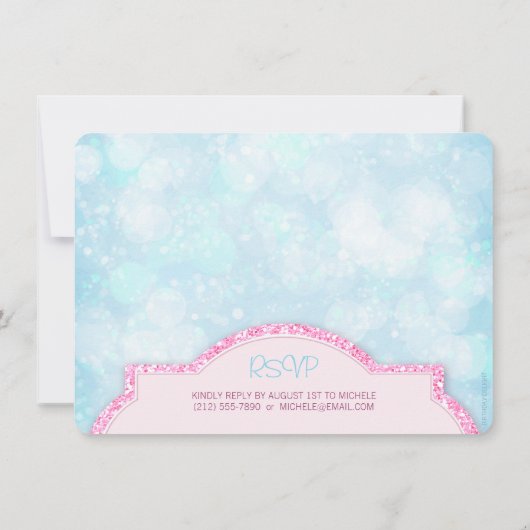 Koninklijke prinses Pink Glitter Girls Birthday Pa Kaart (Achterkant)