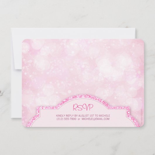 Koninklijke prinses Pink Glitter Girls Birthday Pa Kaart (Achterkant)