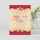 Koninklijke prinses, Red Rose Birthday-uitnodiging Kaart (Staand voorkant)