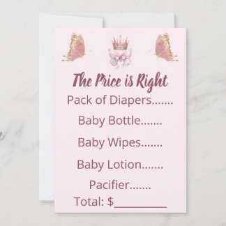Koninklijke Prinses Roze Goud Prijs is Juist Spel Kaart