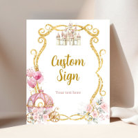 Koninklijke Prinses Roze Koets Aangepast Bord Post