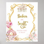 Koninklijke Prinses Roze Koets Baby is Lief Poster (Voorkant)