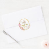 Koninklijke Prinses Roze Koets Bedankt Stickers (Envelop)