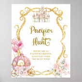 Koninklijke Prinses Roze Koets Fopspeen Jacht Post Poster (Voorkant)