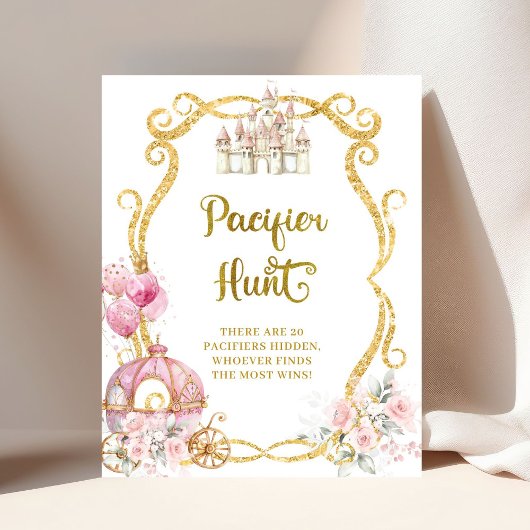 Koninklijke Prinses Roze Koets Fopspeen Jacht Post Poster