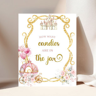 Koninklijke Prinses Roze Koets Kaart en Cadeaus Po Poster