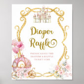 Koninklijke Prinses Roze Koets Luiers Raffle Poste Poster (Voorkant)