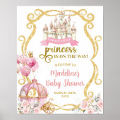 Koninklijke Prinses Roze Koets Welkom Bord Poster (Voorkant)