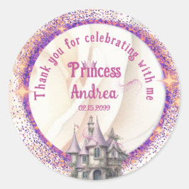 Koninklijke Prinses Verjaardagsfeest Dank u Ronde Sticker