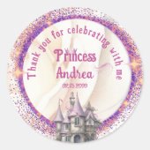 Koninklijke Prinses Verjaardagsfeest Dank u Ronde Sticker (Voorkant)