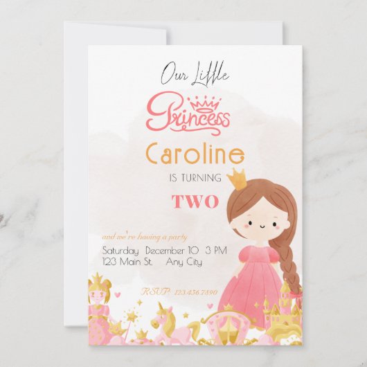 Koninklijke Prinses Verjaardagsfeest Kaart (Voorkant)