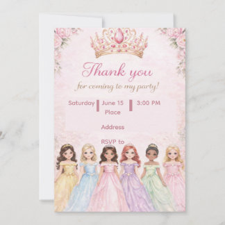 Koninklijke Prinses Verjaardagsuitnodigingen Kaart