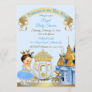 Koninklijke Prinsessen Kaste Koets Blauw Goud Meis Kaart