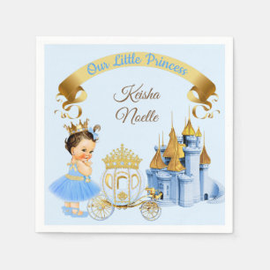 Koninklijke Prinsessen Kaste Koets Blauw Goud Meis Servet