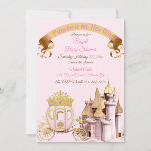 Koninklijke Prinsessen Kasteel Koets Roze Goud Mei Kaart