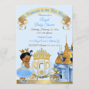 Koninklijke Prinsessen Kastel Koets Blauw Goud Mei Kaart