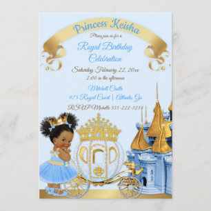 Koninklijke Prinsessen Kastel Koets Blauw Goud Mei Kaart