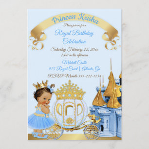 Koninklijke Prinsessen Kastel Koets Blauw Goud Mei Kaart