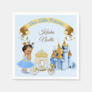 Koninklijke Prinsessen Kastel Koets Blauw Goud Mei Servet