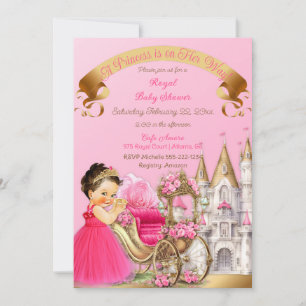 Koninklijke Prinsessen Kastel Koets Roze Goud Meis Kaart