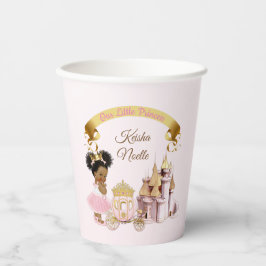 Koninklijke Prinsessen Kastel Koets Roze Goud Meis Papieren Bekers
