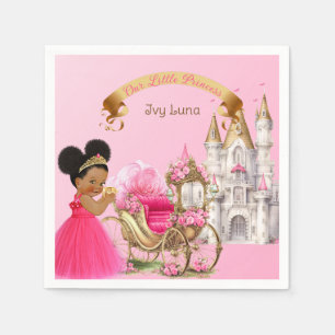 Koninklijke Prinsessen Kastel Koets Roze Goud Meis Servet