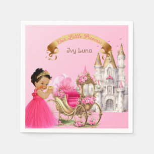 Koninklijke Prinsessen Kastel Koets Roze Goud Meis Servet