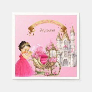 Koninklijke Prinsessen Kastel Koets Roze Goud Meis Servet