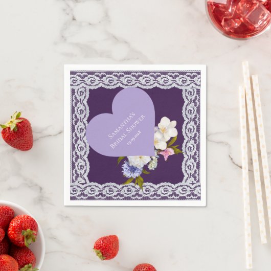 Koninklijke Pruim en Kant Bruidsdouche Servet (Insitu)