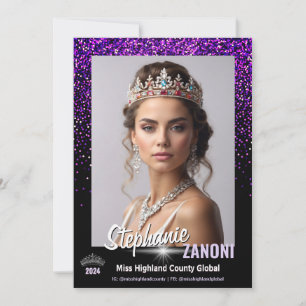Koninklijke Purperen Pageant-handtekeningkaart   Q Kaart