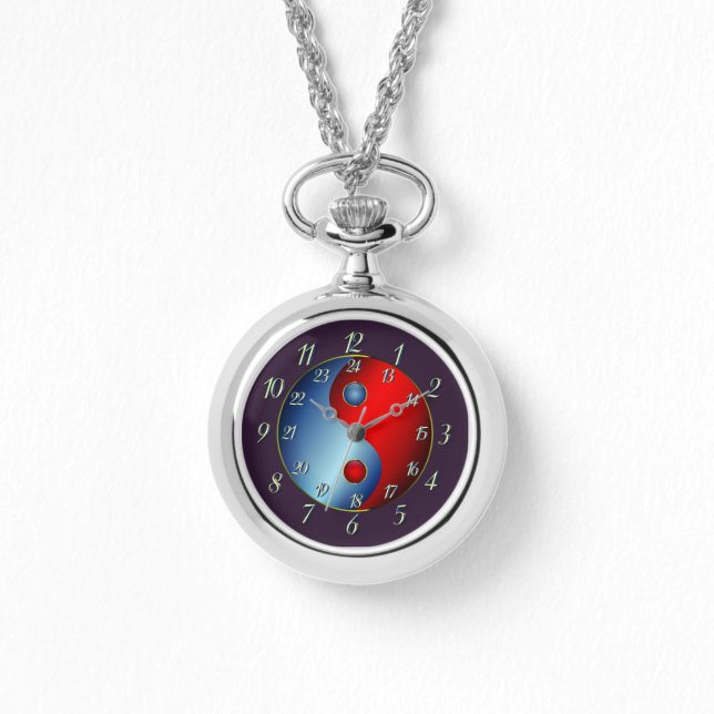 Koninklijke Rebel - Paarse Yin Yang Horloge (Voorkant)