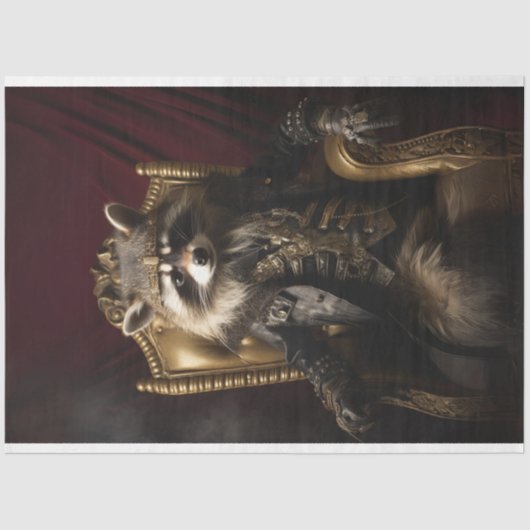 Koninklijke Regal Raccoon Koning Decoupage Tissuepapier (Voorkant)