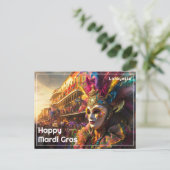 💜💛Koninklijke Regalia: Mardi Gras Extravaganza Briefkaart (Staand voorkant)