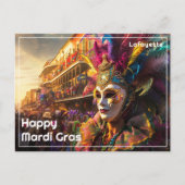 💜💛Koninklijke Regalia: Mardi Gras Extravaganza Briefkaart (Voorkant)