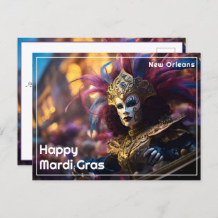 💜💛Koninklijke Regalia: Mardi Gras Extravaganza Briefkaart