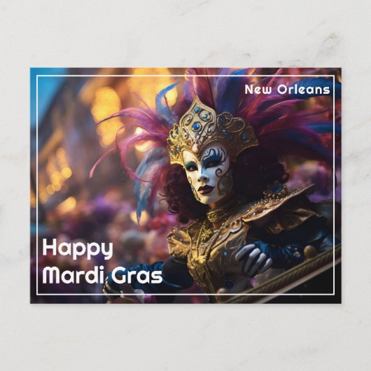💜💛Koninklijke Regalia: Mardi Gras Extravaganza Briefkaart (Voorkant)