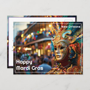 💜💛Koninklijke Regalia: Mardi Gras Extravaganza Briefkaart