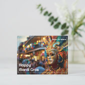 💜💛Koninklijke Regalia: Mardi Gras Extravaganza Briefkaart (Staand voorkant)