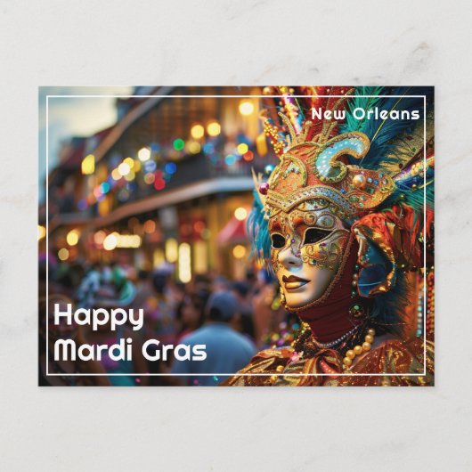 💜💛Koninklijke Regalia: Mardi Gras Extravaganza Briefkaart (Voorkant)