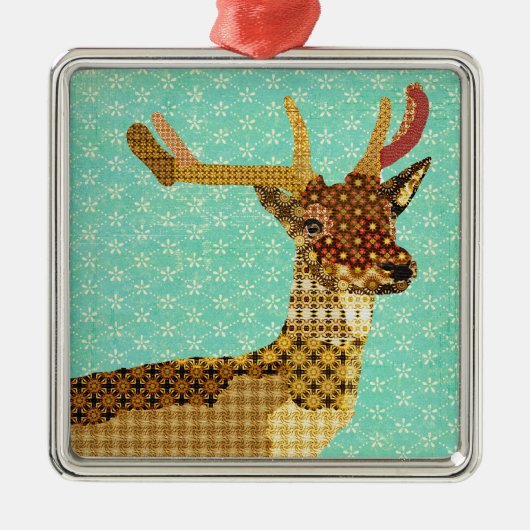 Koninklijke Reindeer Turqoise Ornament (Voorkant)