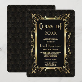 Koninklijke Roaring Twenties Goud Art Deco Afstude Kaart