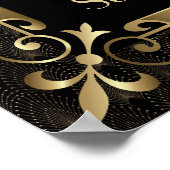 Koninklijke Roaring Twenties Goud Art Deco Liefde  Poster (Hoek)