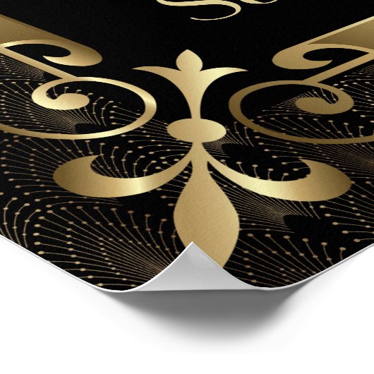 Koninklijke Roaring Twenties Goud Art Deco Liefde  Poster (Hoek)