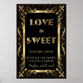 Koninklijke Roaring Twenties Goud Art Deco Liefde  Poster (Voorkant)