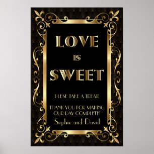 Koninklijke Roaring Twenties Goud Art Deco Liefde  Poster