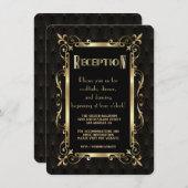 Koninklijke Roaring Twenties Goud Art Deco Ontvang Kaart (Voorkant / Achterkant)