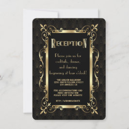 Koninklijke Roaring Twenties Gouden Art Deco Ontva Kaart